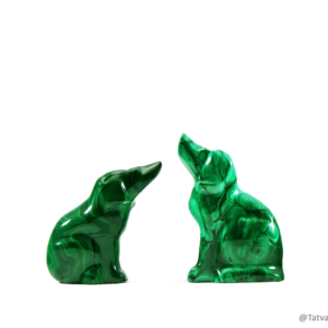 Malachite Cute Puppies Figurine - Gift for pet lovers