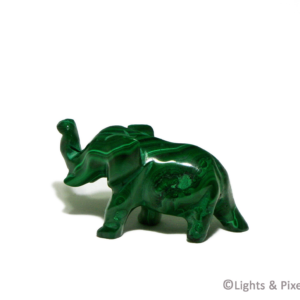 Small Malachite Elephant Figurine - Good Luck