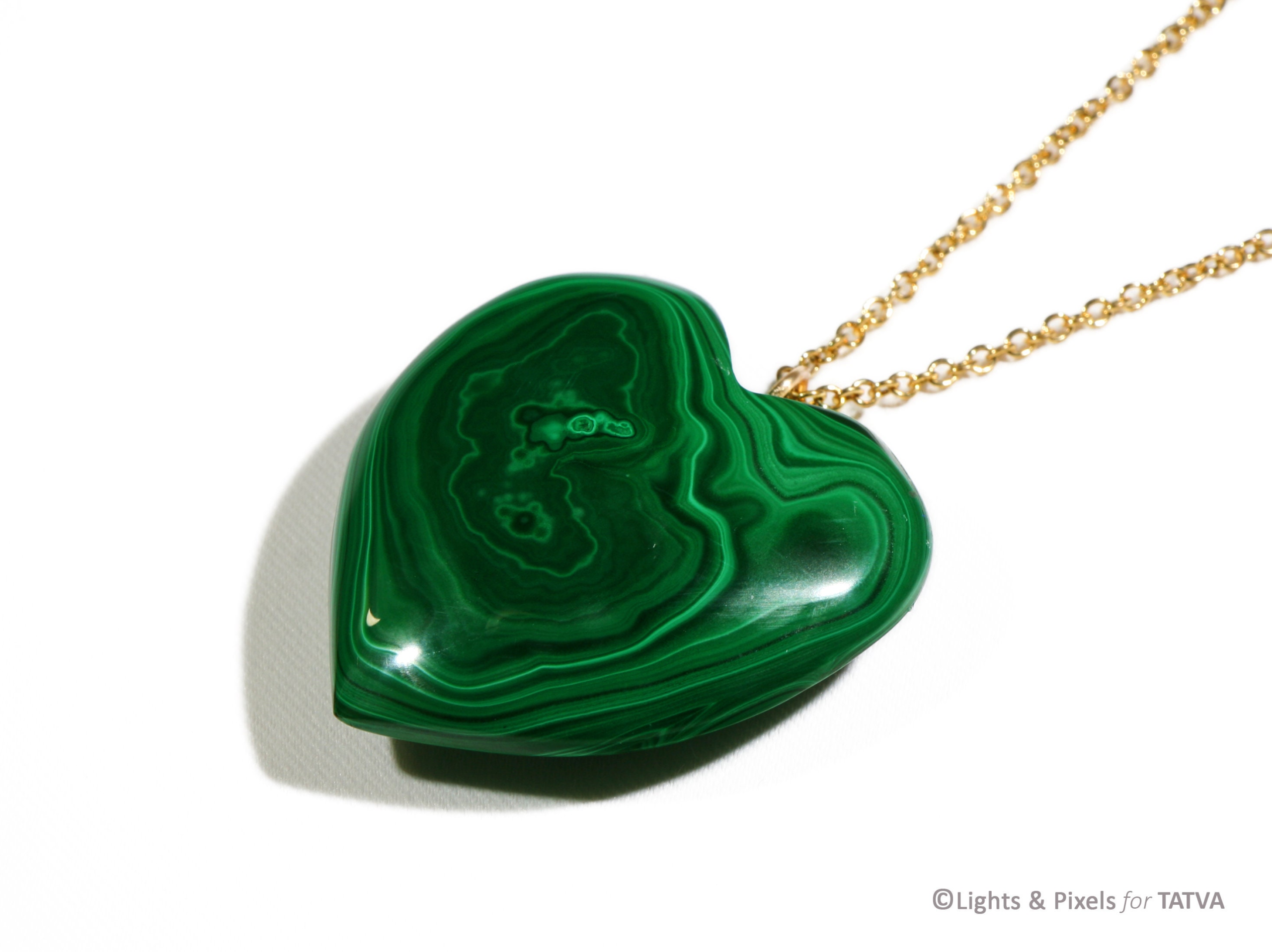 Heart Pendant Real Malachite - Stone pendant necklace - Handmade Jewelry - Crystal pendant - Pendant only
