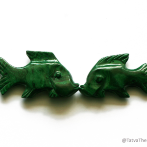 Malachite Fish Figurine - Luck for wealth - Matsya - Real Malachite