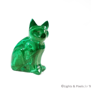 Malachite Cat - Kitten Figurine - Natural Malachite - Christmas Gift for Pet Lovers - Small - 35g to 100g